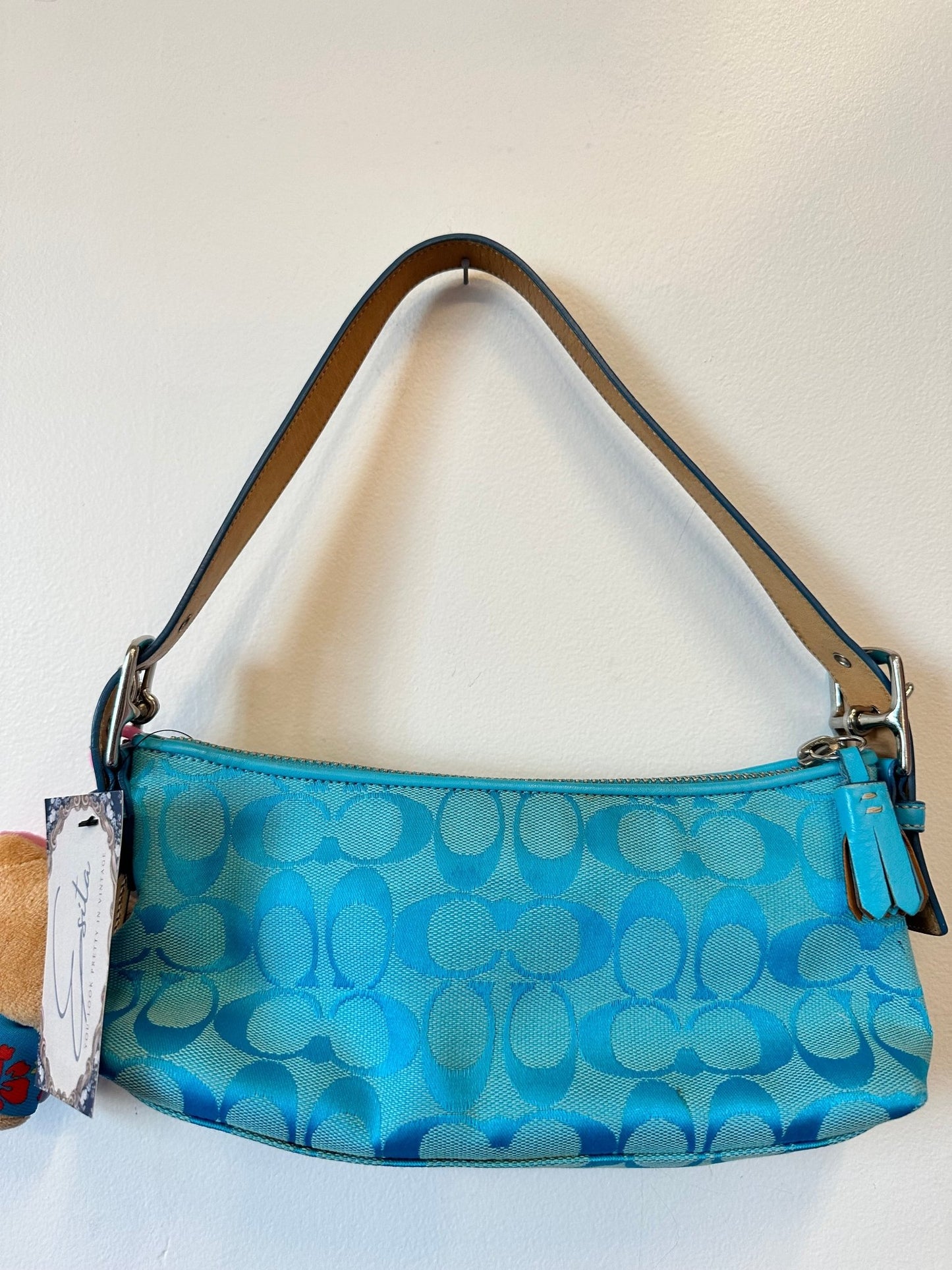 2000s Rare Blue Monogram Coach Purse - Esita The Label