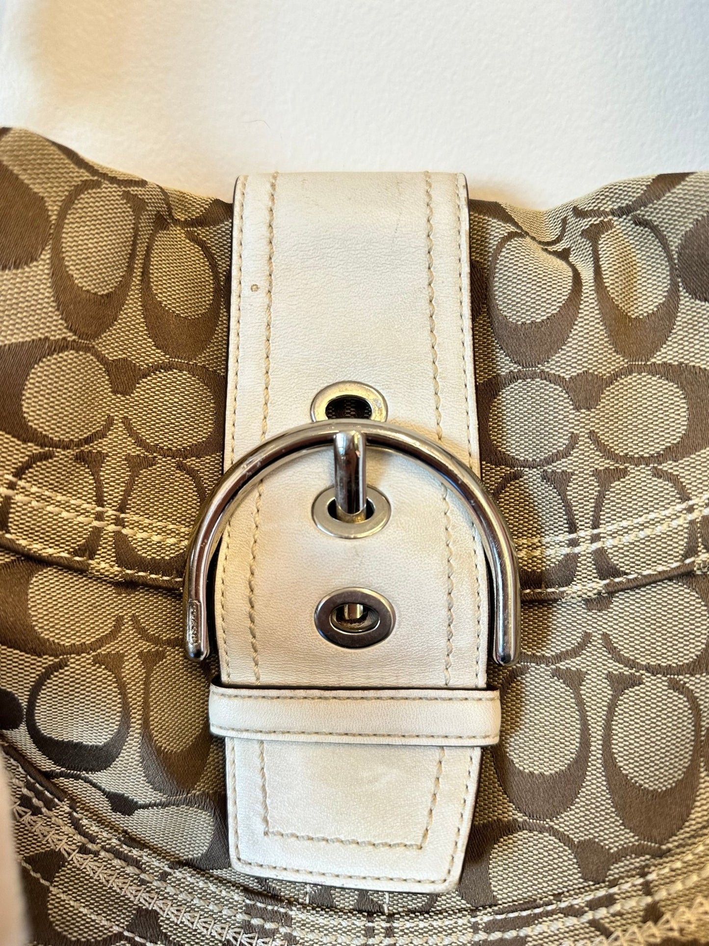 2000s Soho Neutral Monogram Coach Purse - Esita The Label