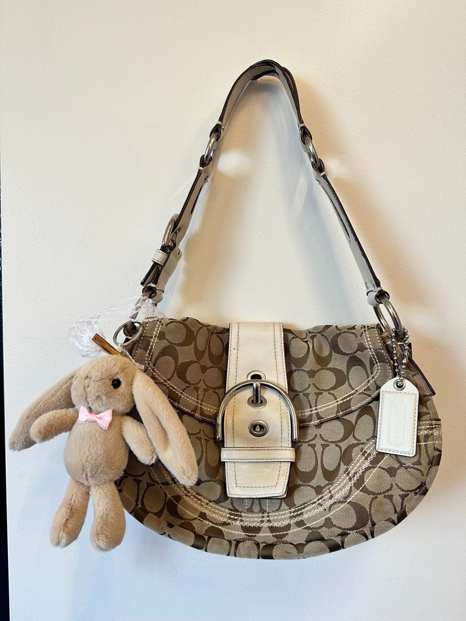 2000s Soho Neutral Monogram Coach Purse - Esita The Label