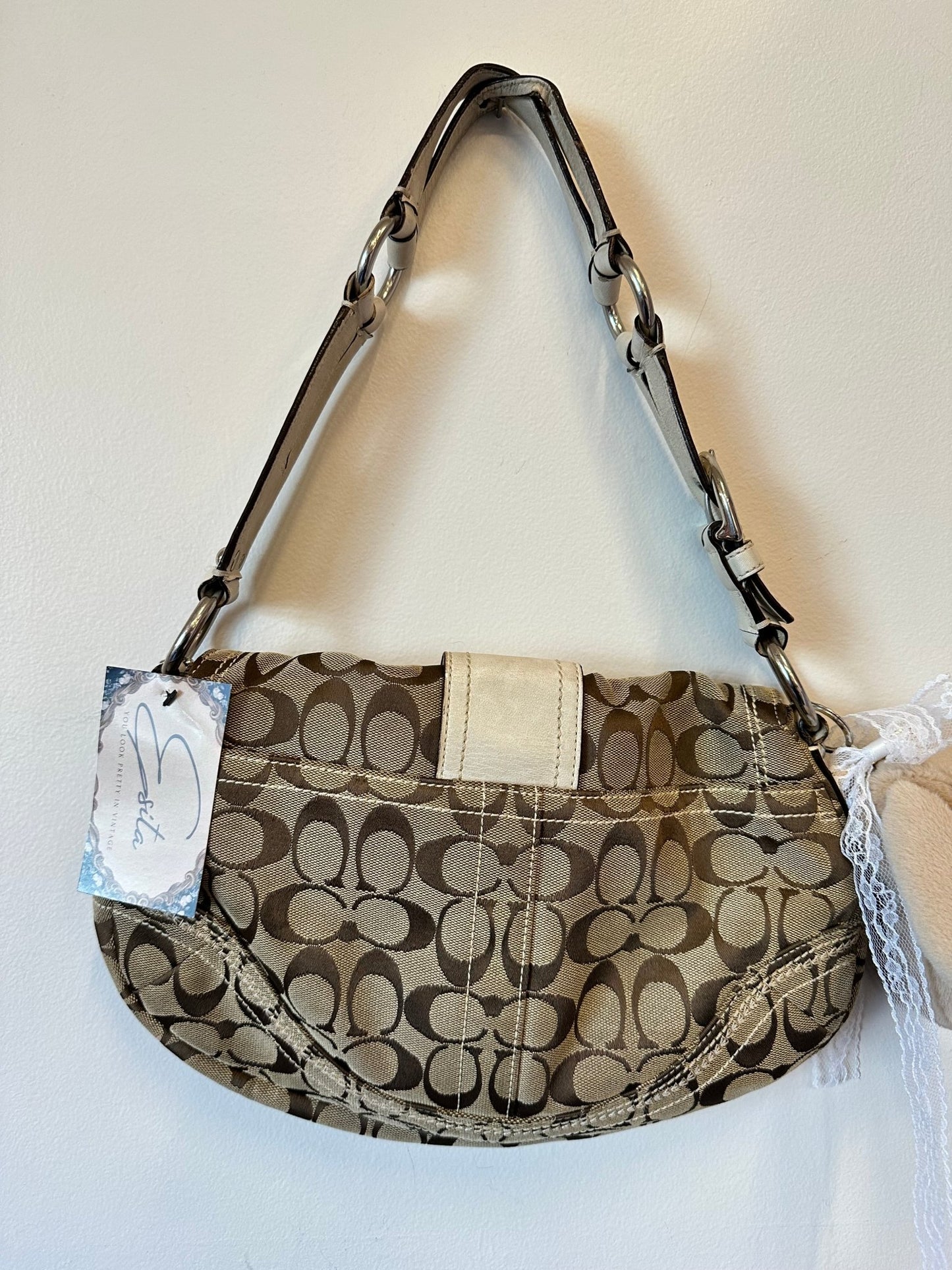 2000s Soho Neutral Monogram Coach Purse - Esita The Label