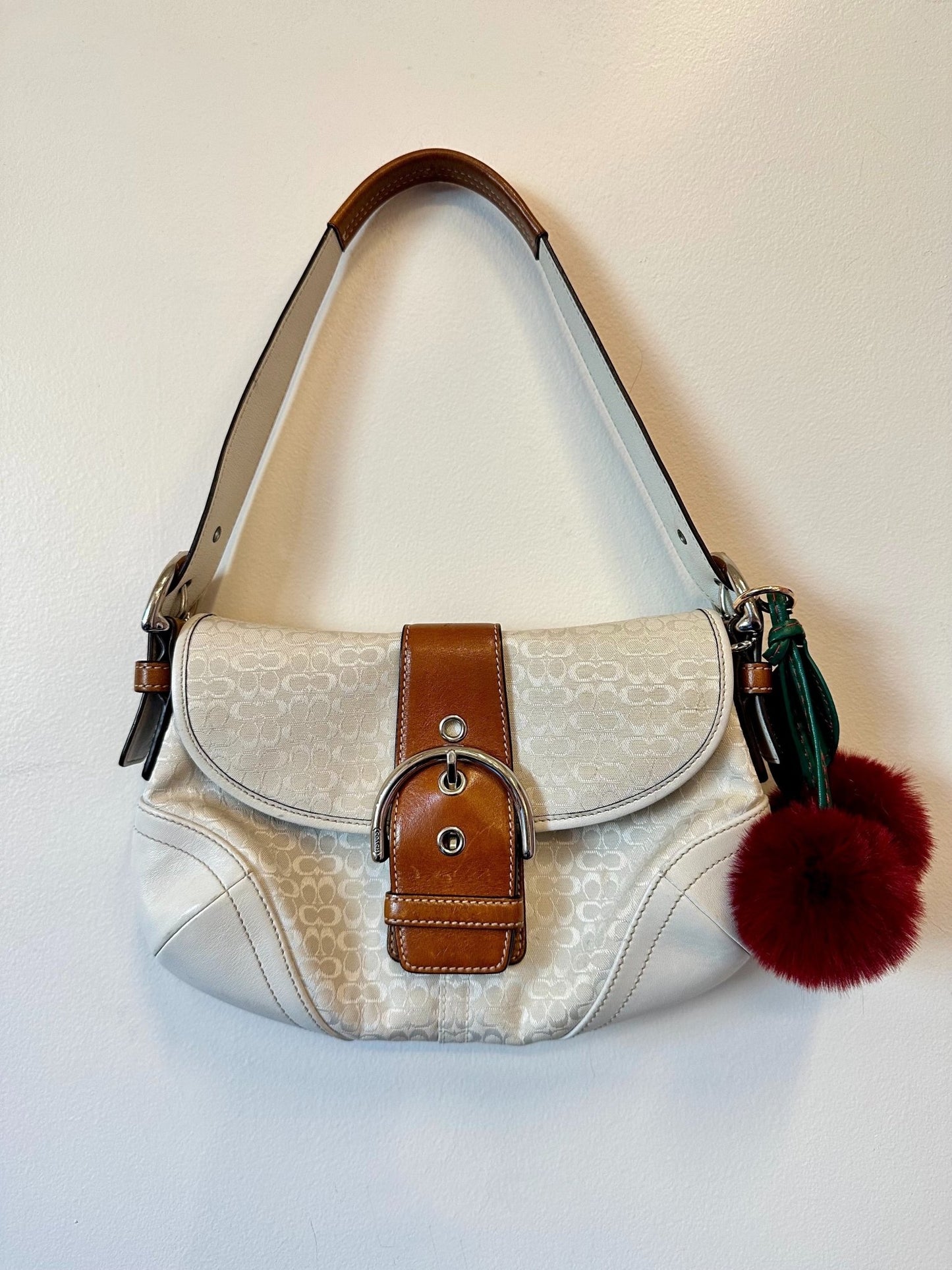 2000s Soho White Monogram Coach Purse - Esita The Label