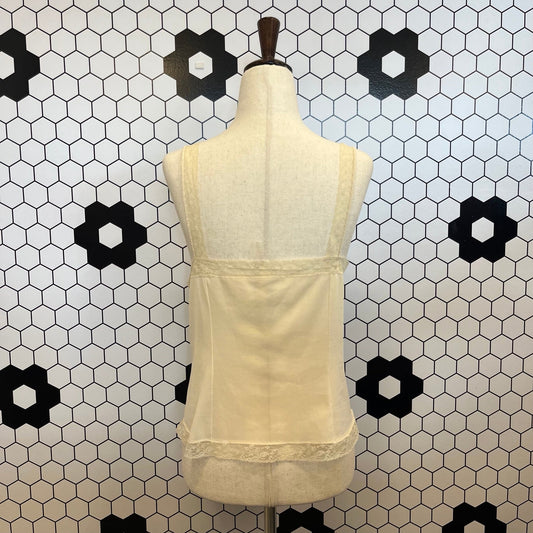 80's White Sheer Lace Cami (M) - Esita The Label