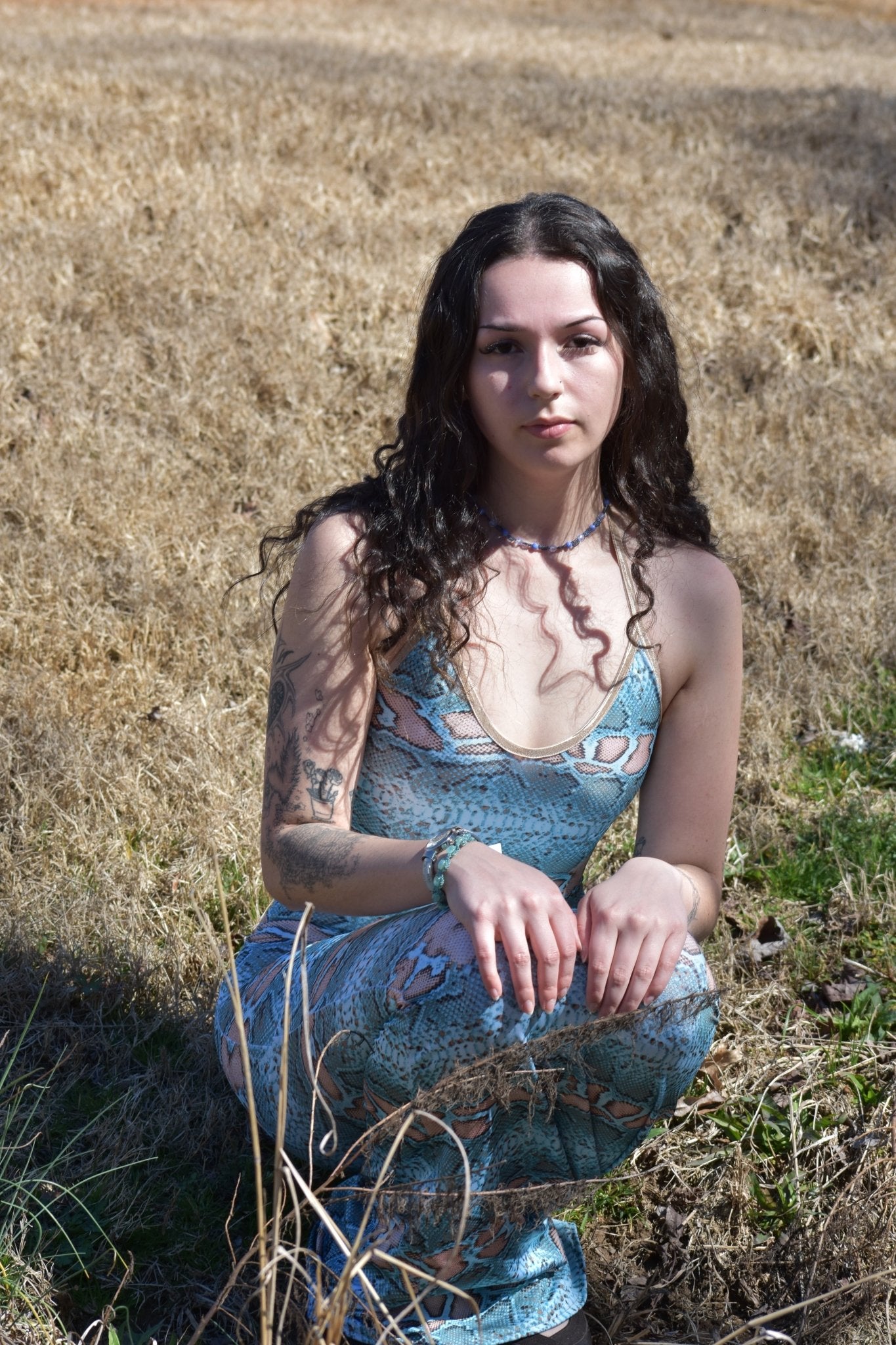 90s Snakeskin Maxi Dress (XS) - Esita The Label