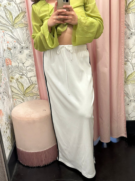 90s White Athletic Maxi Skirt (M/L) - Esita The Label