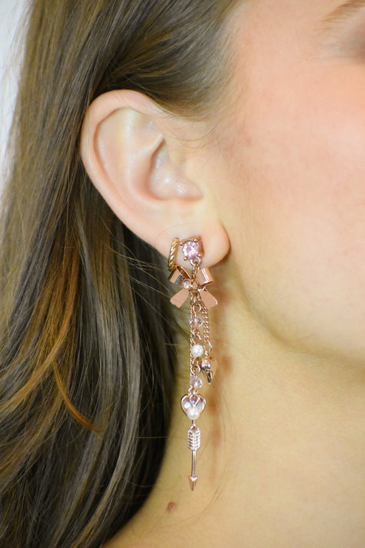 Betsey Johnson Pink Rose Gold Earrings - Esita The Label