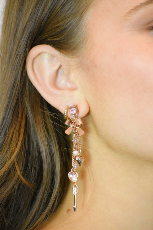 Betsey Johnson Pink Rose Gold Earrings - Esita The Label