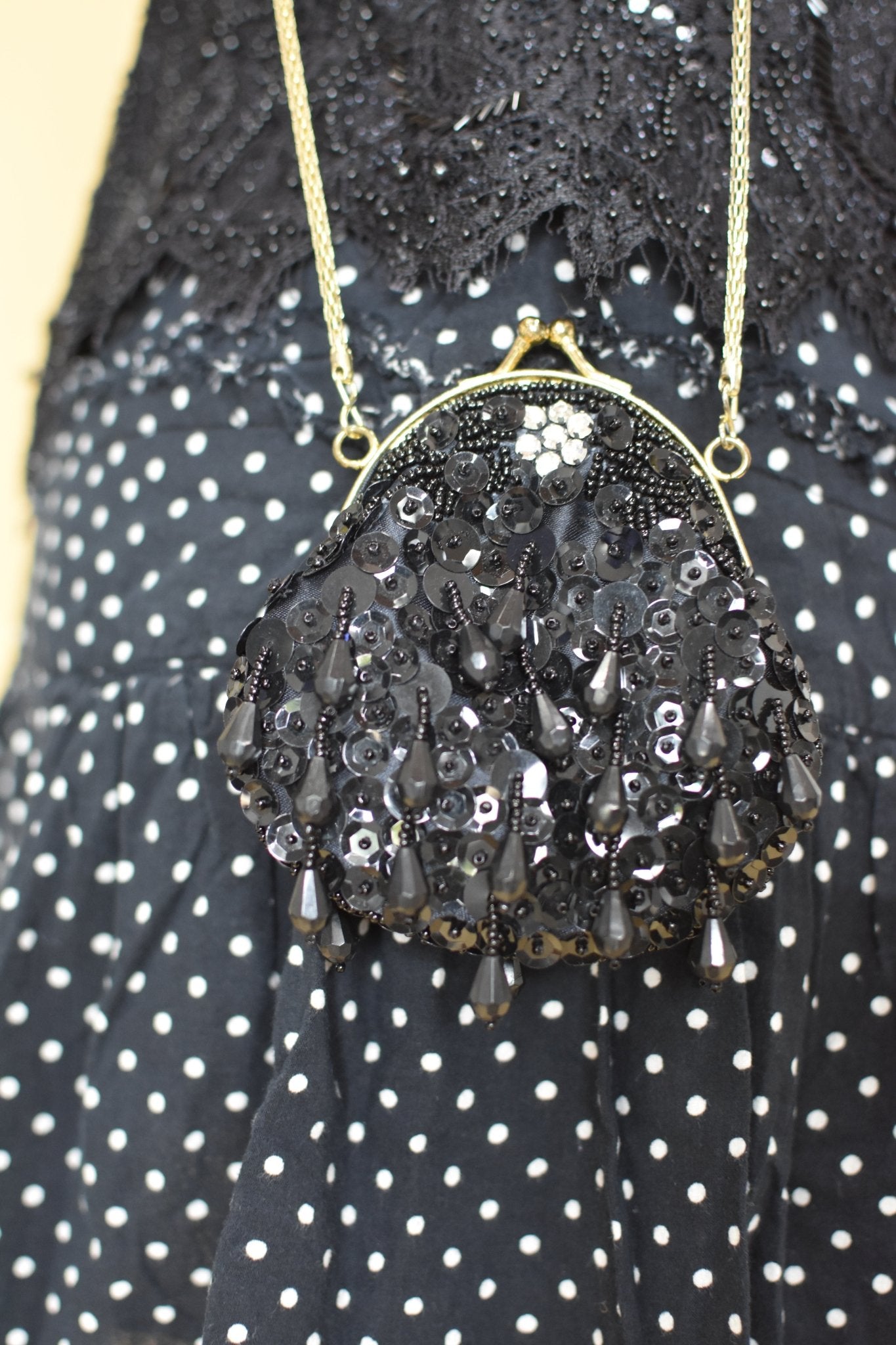 Black Beaded Purse - Esita The Label