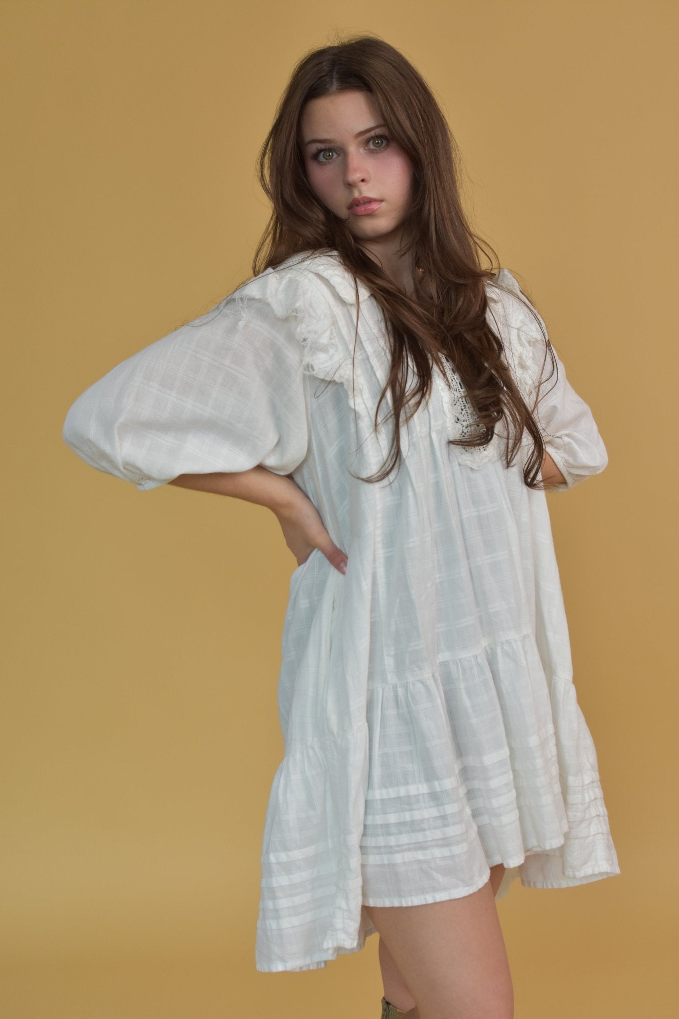 Flowy White Dress (M) - Esita The Label