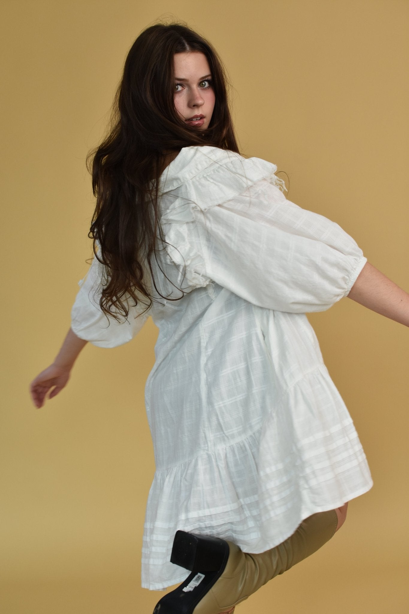 Flowy White Dress (M) - Esita The Label