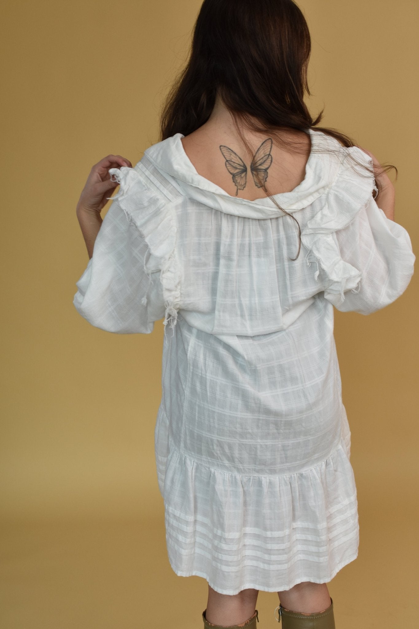 Flowy White Dress (M) - Esita The Label