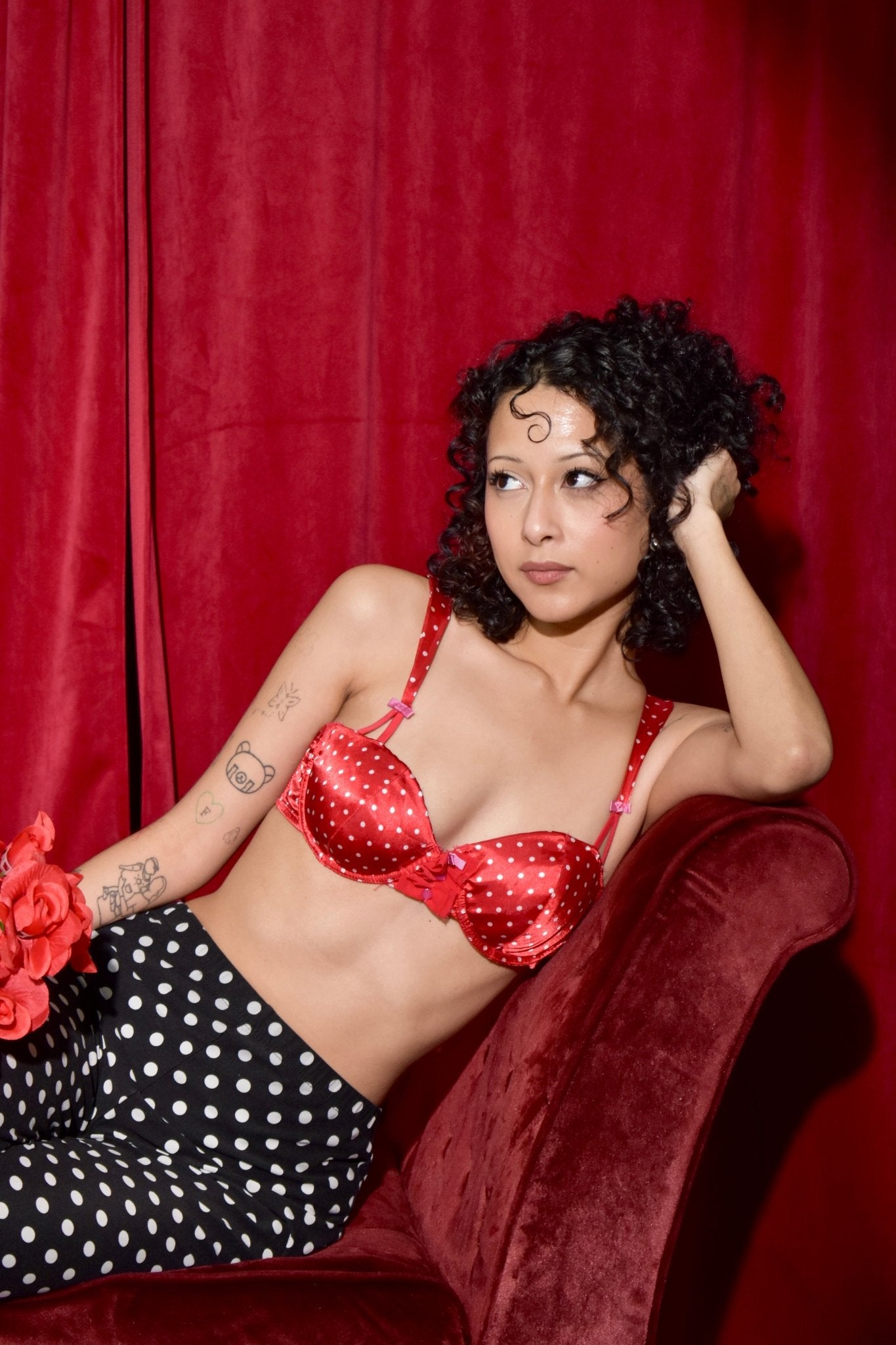 Red Polka Dot Bra (36A) - Esita The Label