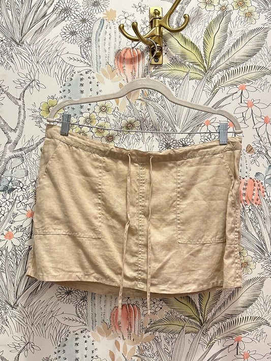 Y2K Linen Mini Skirt (M) - Esita The Label