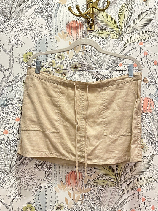 Y2K Linen Mini Skirt (M) - Esita The Label
