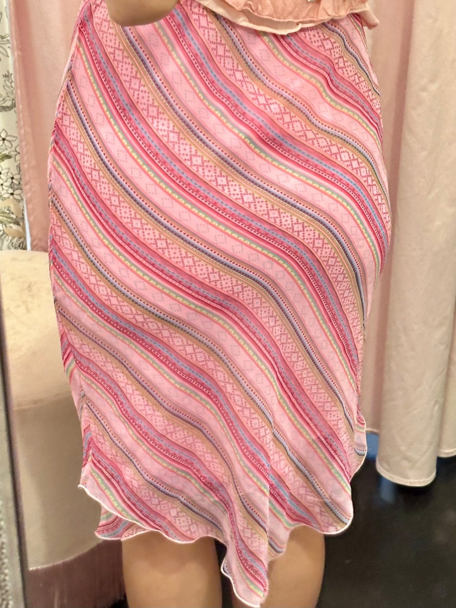 Y2K Pink Midi Skirt (XS/S) - Esita The Label